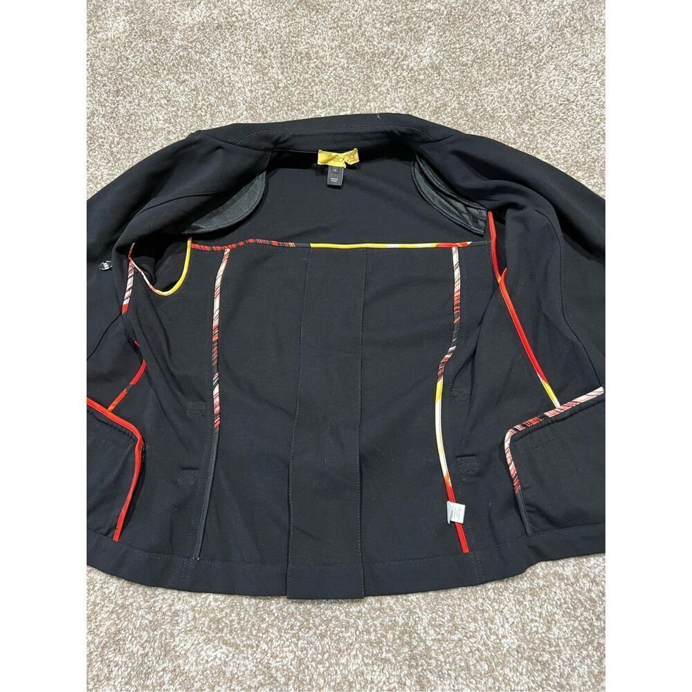 St John Soca women black jacket belted snap size S - Picture 9 of 12